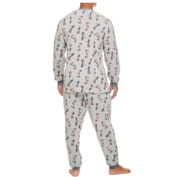 NEW Men's Festive Dog Holiday FamJams Pajamas 2- Piece Set SMALL - Picture 3 of 4
